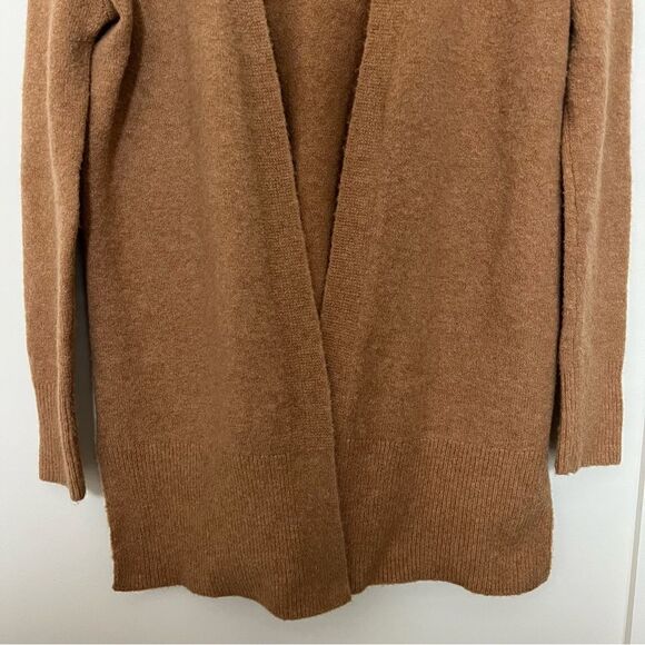Madewell Sweater Cardigan Womens XXS Brown Knit Open Front Slits Wool Blend - Picture 3 of 13